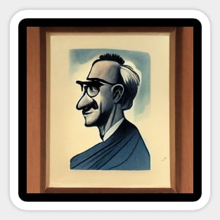 F.A. Hayek portrait | Cartoon style Sticker